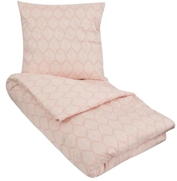 Se Dobbeltdyne sengetøj 200x220 cm - Leaves Rose - Sengesæt i 100% Økologisk Bomuldssatin - By Night sengelinned hos Dynezonen.dk