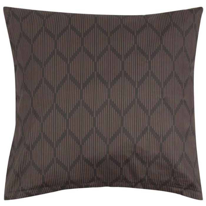 Billede af Pudebetræk 60x63 cm - Leaves Grey - Grå - 100% Økologisk Bomuldssatin