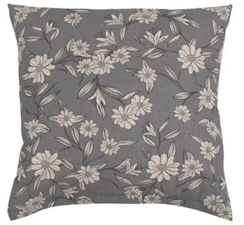 Pudebetræk 60x63 cm - Grey Leaves - Grå - Bæk og bølge