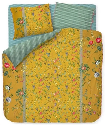 Blomstret sengetøj - 140x220 cm - Petites fleurs - Sengesæt med 2 i 1 design - 100% bomuld - Pip Studio sengetøj