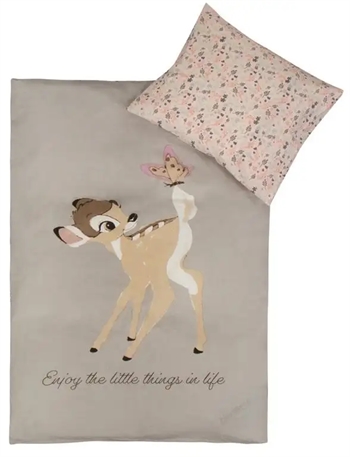 Billede af Baby sengetøj 70x100 cm - Bambi - 2 i 1 design- 100% Bomuld