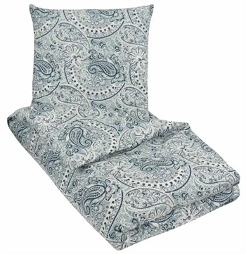 Sengetøj 240x220 cm - King Size - Esther Blue - Mønstret dobbelt dynebetræk - 100% Bomuld - Borg Living