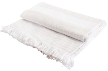 Billede af Hammam badehåndklæde - 70x140 cm - Sand - 100% Bomuld - Hammam håndklæder fra By Borg