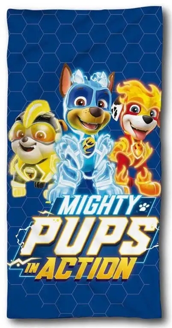 #2 - Paw Patrol håndklæde - Mighty Pups Action - 70x140 cm - 100% Bomuld - Badehåndklæde