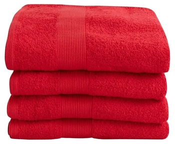 Håndklæde - 50x100 cm - Rød - 100% Bomuld - Frotte håndklæde fra By Borg