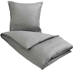  Kingsize Sengetøj - 100% Egyptisk bomuld - 240x220 cm - Lysegrå - Jacquardvævet sengesæt fra By Borg