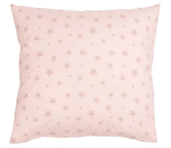 Pudebetræk 60x63 cm - Rosa med stjerner - Hovedpudebetræk i 100% Bomuld