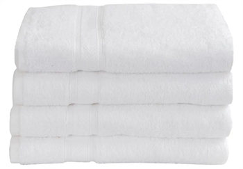 Billede af Badehåndklæde - 70x140 cm - 100% Egyptisk bomuld - Hvid - Luksus håndklæder fra Premium - By Borg