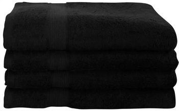 Bambus badehåndklæde - 70x140 cm - Sort - Bambus/bomuld - Frotté håndklæde fra Excellent By Borg