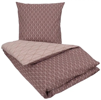 6: Sengetøj 150x210 cm - Harlequin peach - Dynebetræk med 2 design i 100% Bomuld - Borg Living sengesæt