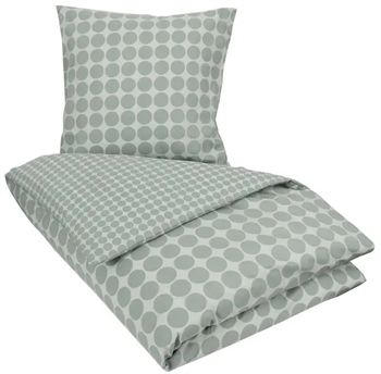 9: Sengetøj 150x210 cm - Circle green - Prikket sengetøj - 100% Bomuld - Borg Living sengesæt