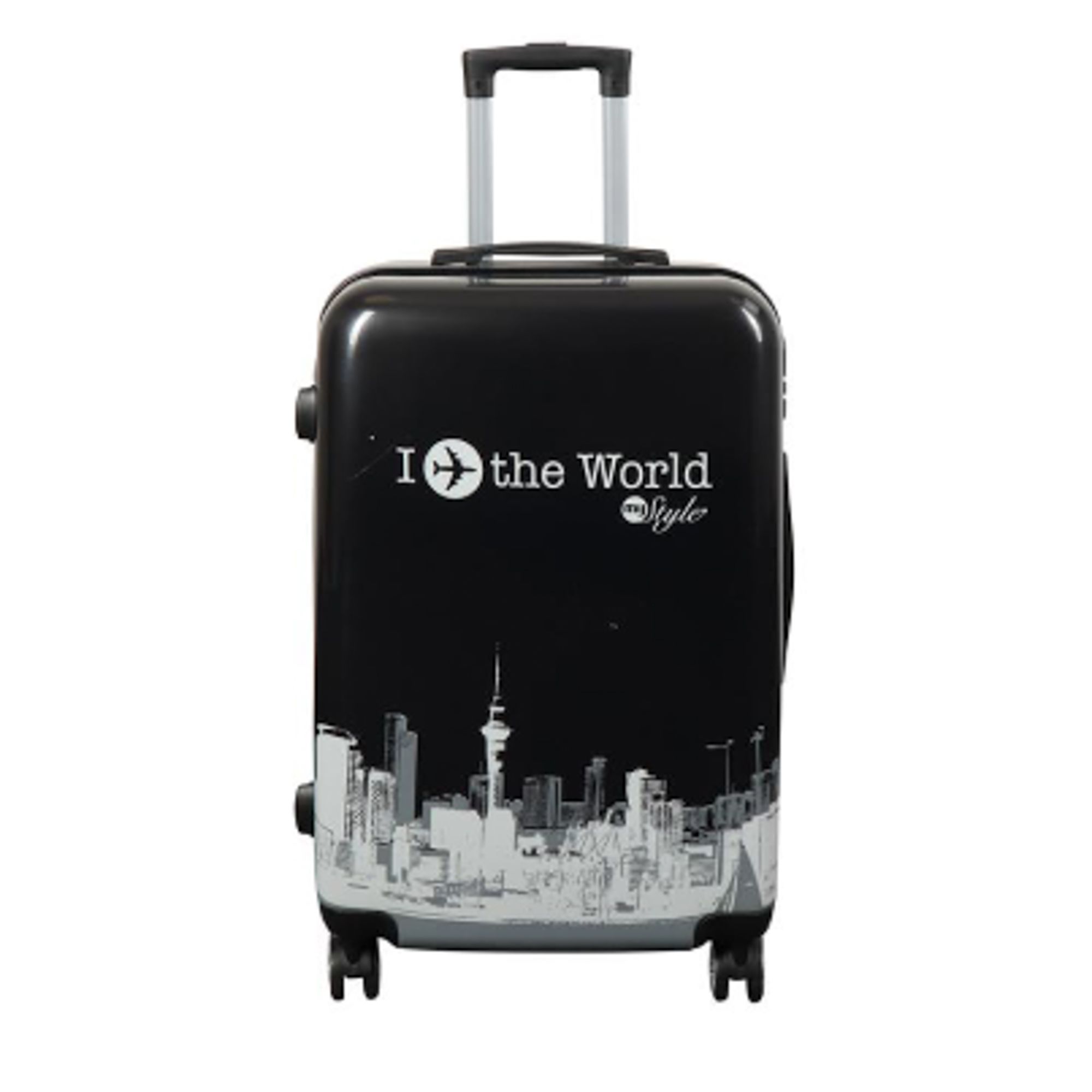 Kuffert - Hardcase kuffert - Str. Medium - Kuffert med motiv - New York city - Black - Eksklusiv letvægt rejsekuffert