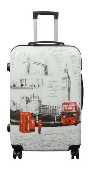Kuffert - Hardcase kuffert - Str. Medium - Kuffert med motiv - London - Eksklusiv letvægt rejsekuffert