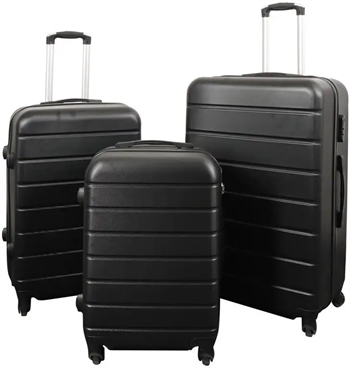 Billede af Kuffertsæt - 3 Stk. - Eksklusivt hardcase billige kufferter - Sort med striber
