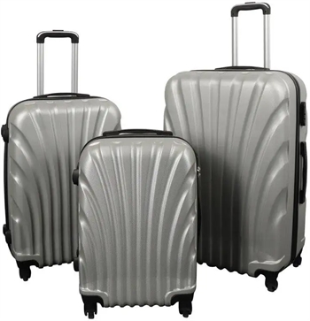 Billede af Kuffertsæt - 3 Stk. - Praktisk hardcase billige kufferter - Musling grå