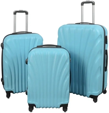 Billede af Kuffertsæt - 3 Stk. - Praktisk hardcase letvægt kuffert - Musling lyseblå