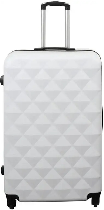 Billede af Stor kuffert - Diamant hvid - Hardcase kuffert - Billig smart rejsekuffert