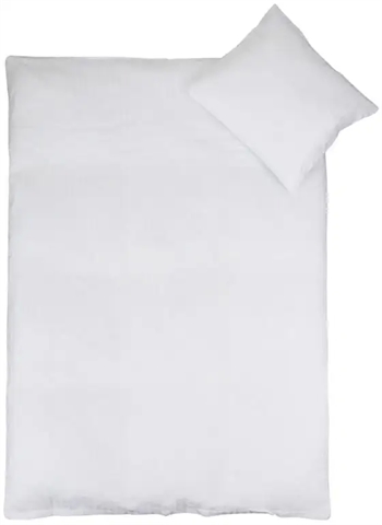 Billede af Baby sengetøj 70x100 cm - Hvid - 100% jacquardvævet bomuldssatin