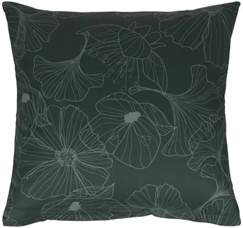 Pudebetræk 60x63 cm - Big flower green - Hovedpudebetræk i 100% bomuldssatin