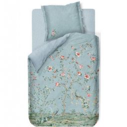 Pip studio sengetøj - Okinawa blue - Blomstret sengetøj - Dobbeltsidet sengesæt - 100% bomuld