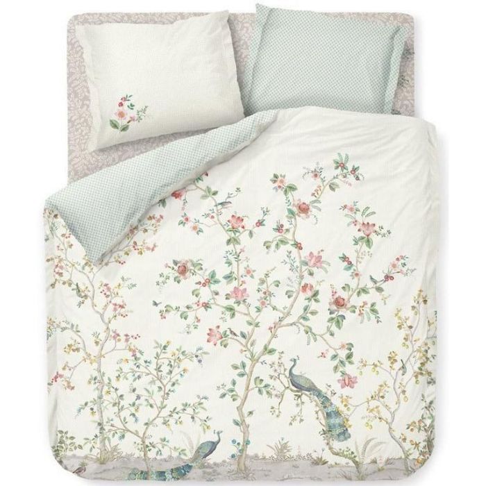 Sengetøj 200x220 cm - Okinawa white - Vendbar dobbelt dynebetræk - 100% bomuld - Pip Studio sengetøj