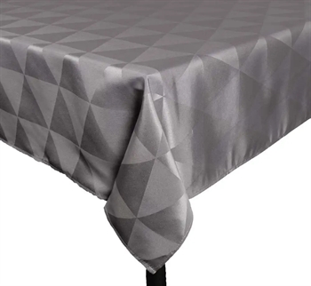 Borddug - Grå - Jacquard dug med mønster - 140x220 cm
