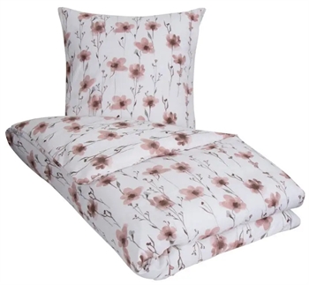 Billede af Flonel sengetøj 140x200 cm - Flower Rose - Blomstret sengetøj - 100% Bomuld - By Night sengesæt