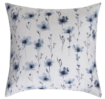 Billede af Pudebetræk 60x63 cm - Flower Blue - 100% Bomuldsflonel - By Night hovedpudebetræk