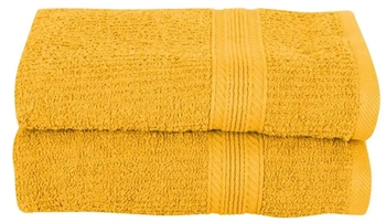 Gæstehåndklæder - Pakke á 2 stk. - 40x60 cm - Karrygul - 100% Bomuld