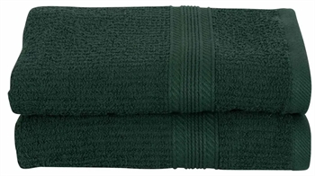 Gæstehåndklæder - Pakke á 2 stk. - 40x60 cm - Mørkegrønne - 100% Bomuld