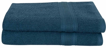 Billede af Badehåndklæder - Pakke á 2 stk. 70x140 cm - Blå - 100% Bomuld