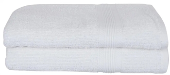 Billede af Badehåndklæder - Pakke á 2 stk. 70x140 cm - Hvide - 100% Bomuld