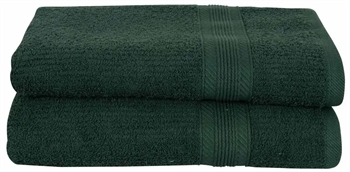 Billede af Badehåndklæder - Pakke á 2 stk. 70x140 cm - Mørkegrøn - 100% Bomuld