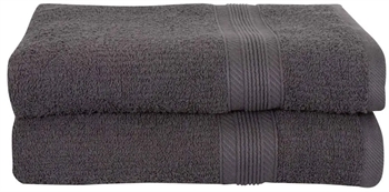 Billede af Badehåndklæder - Pakke á 2 stk. 70x140 cm - Antracitgrå - 100% Bomuld