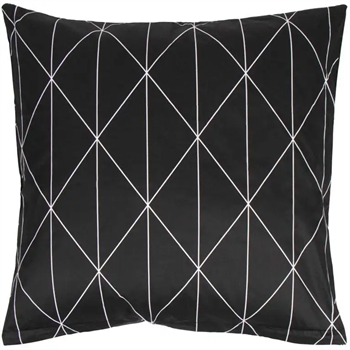 Pudebetræk 60x63 cm - Graphic harlekin - Sort - 100% Bomuldssatin