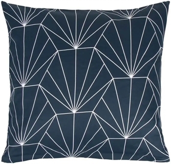 Pudebetræk 50x70 cm - Hexagon - mørkeblå - 100% Bomuldssatin