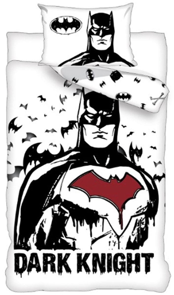 12: Batman sengetøj - 140x200 cm - Dark knight sengesæt - 2 i 1 design - Sengelinned i 100% bomuld