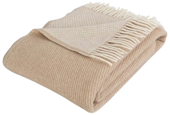 Uldplaid - 100% Ny norsk uld - Diamond Latte - 130x200 cm - Arctic