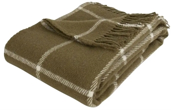 Billede af Uldplaid - 100% Ny norsk uld - Thor Olive - Grøn - 130x200 cm - Arctic