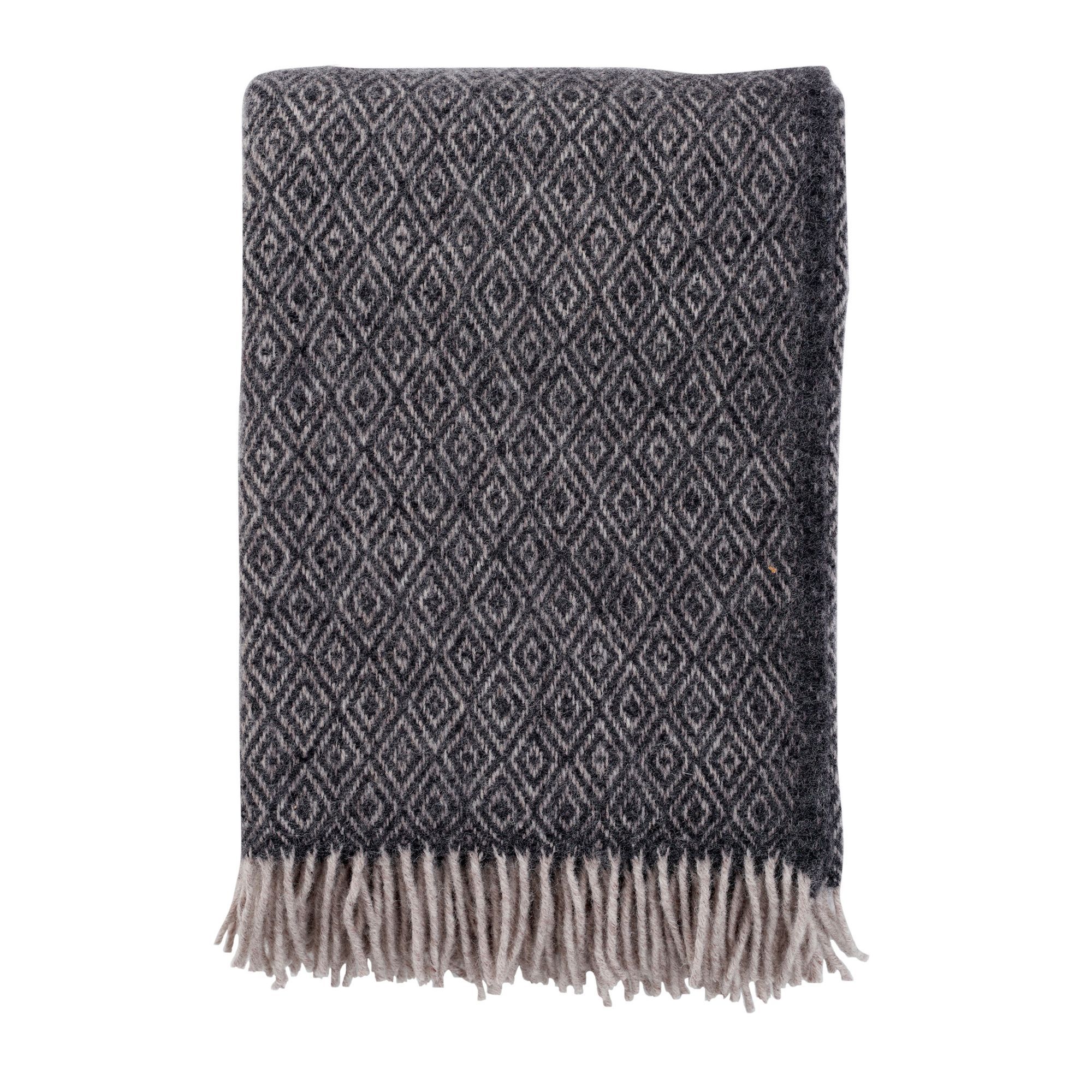 Uldplaid - 130x200 cm - 100% Lammeuld - Stella Coke Grey