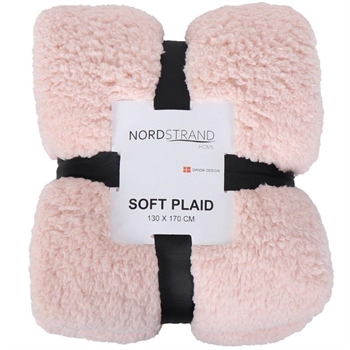 Plaid i teddy fleece - 130x170 cm - Lyserød - Blødt tæppe fra Nordstrand