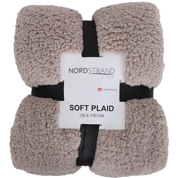 Plaid i teddy fleece - 130x170 cm - Sand - Blødt tæppe fra Nordstrand