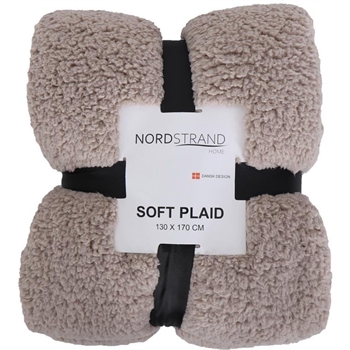 13: Plaid i teddy fleece - 130x170 cm - Sand - Blødt tæppe fra Nordstrand