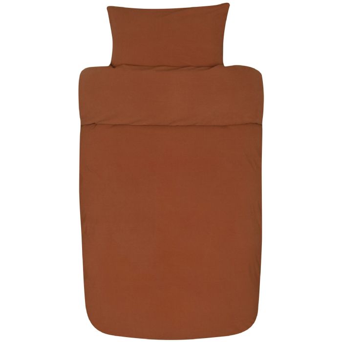 Billede af Sengetøj 140x220 cm - Ensfarvet Terracotta sengesæt - Høie sengesæt i 100% stenvasket bomuld