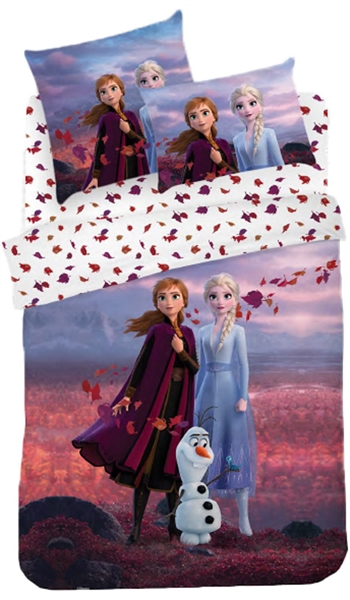 Frost sengetøj - 140x200 cm - Anna og Elsa sengetøj - 100% bomulds sengesæt frozen