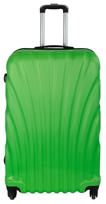 🥇 Køb Stor kuffert - Grøn Musling hardcase kuffert Eksklusiv rejsekuffert - Se den pris!