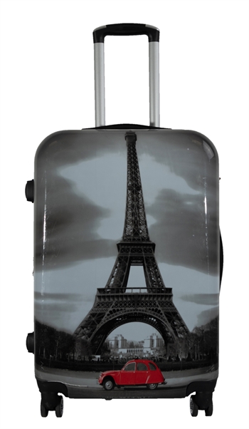 Billede af Kuffert - Hardcase kuffert - Str. Medium - Kuffert med motiv - Eiffeltårnet - Eksklusiv letvægt rejsekuffert