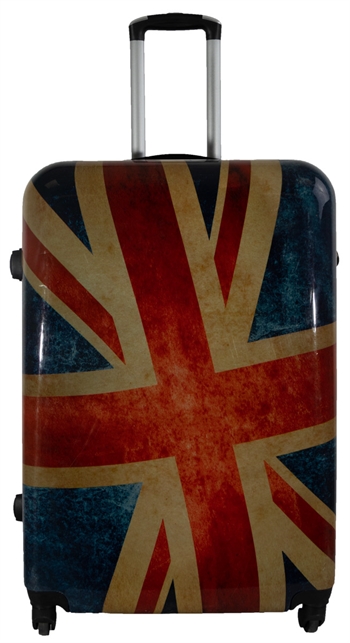 Stor kuffert - Hardcase kuffert med motiv - Union Jack - Eksklusiv letvægt kuffert
