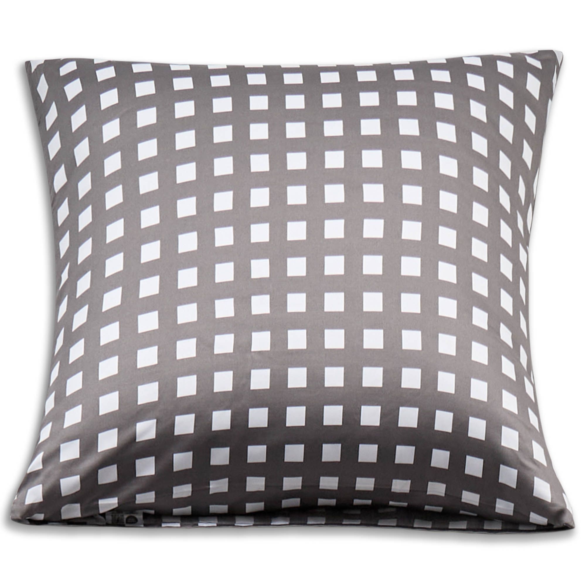 Bambus pudebetræk 60x63 cm - 100% bambus - Grå ternet
