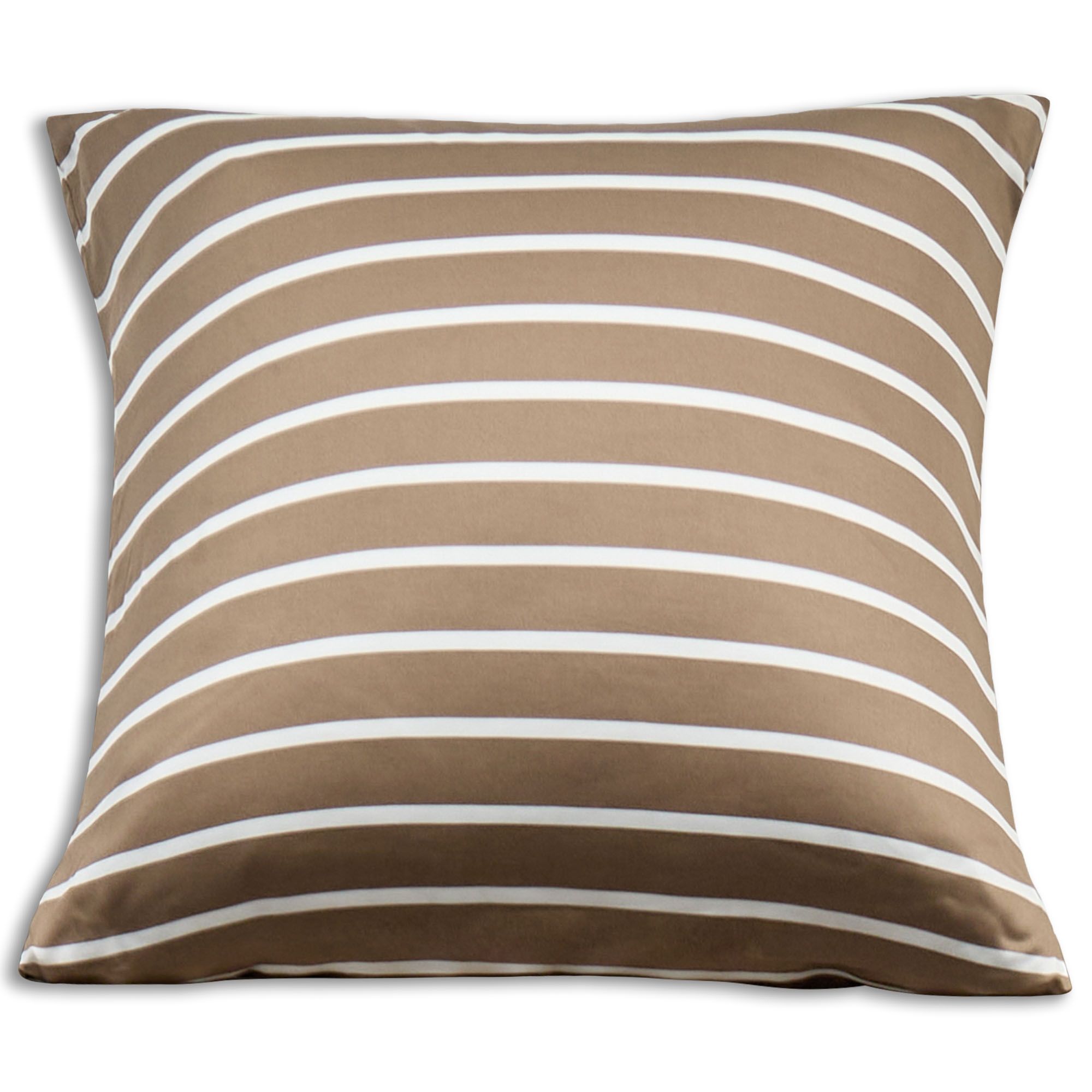 Bambus pudebetræk 60x63 cm - 100% bambus - Beige stribet